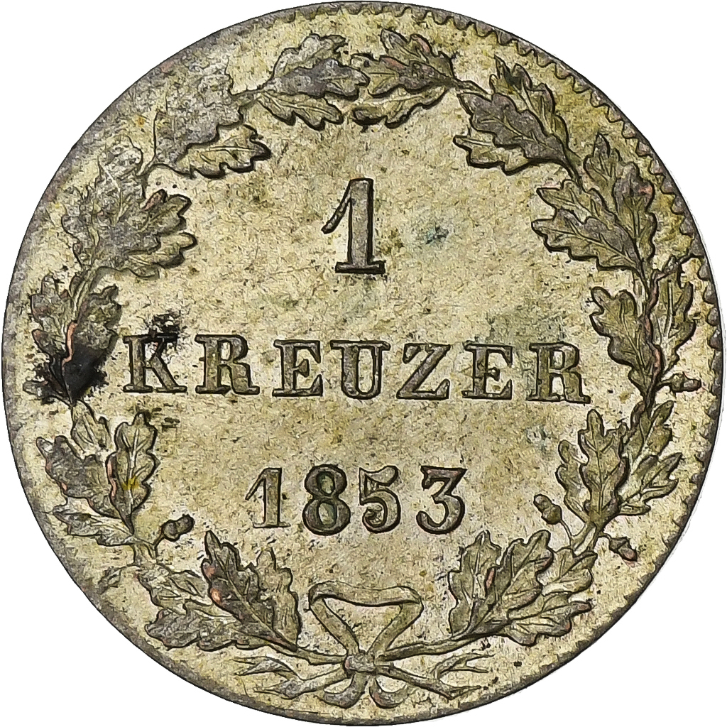 Coin, German States, FRANKFURT AM MAIN, Kreuzer, 1853, , Silver, KM:312