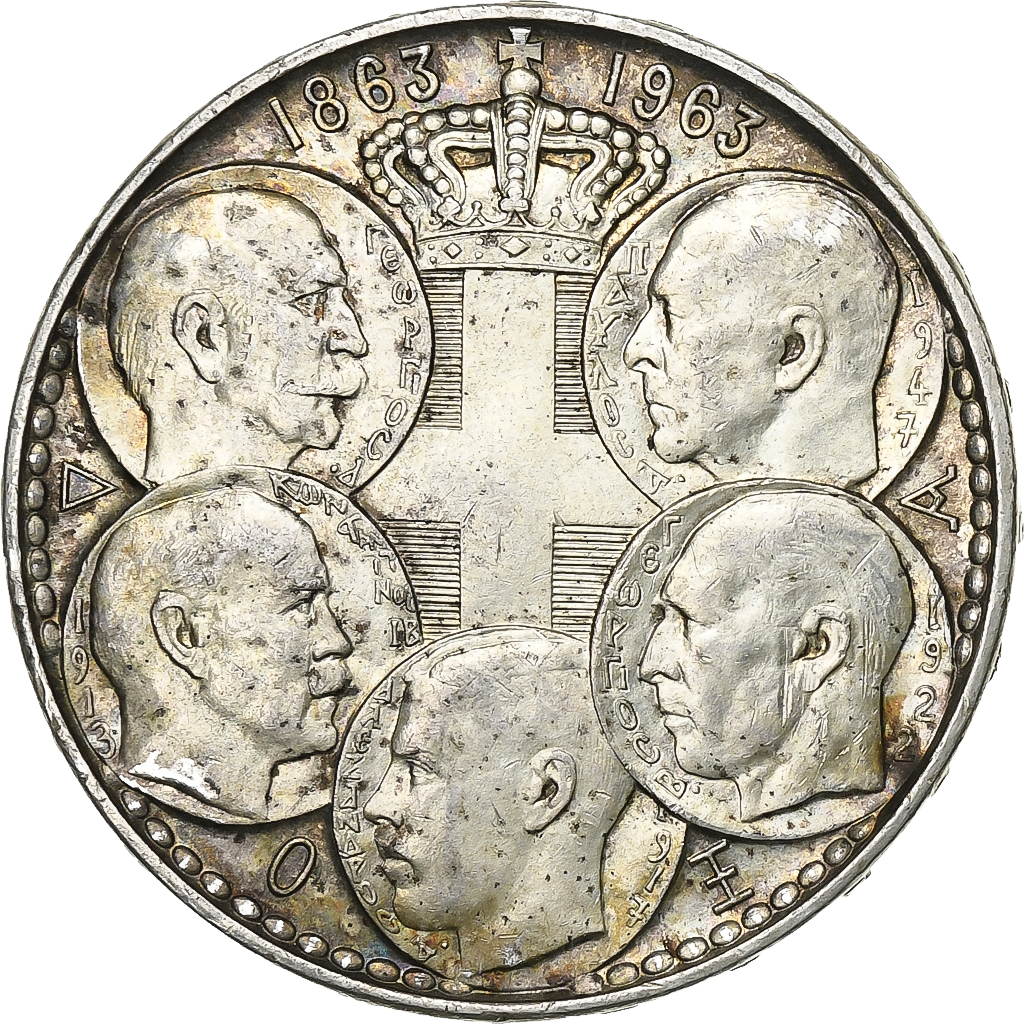 Greece, Paul I, 30 Drachmai, 1963, Paris, Silver, 