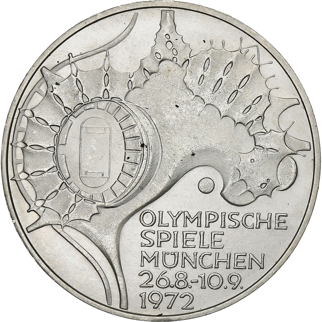 Coin, GERMANY - FEDERAL REPUBLIC, 10 Mark, 1972, Karlsruhe, , Silver
