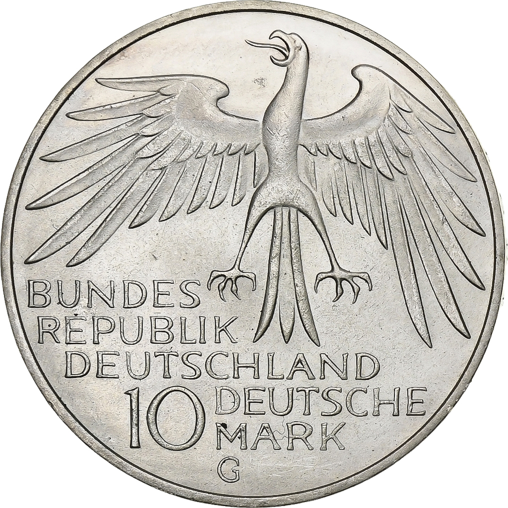 Coin, GERMANY - FEDERAL REPUBLIC, 10 Mark, 1972, Karlsruhe, , Silver