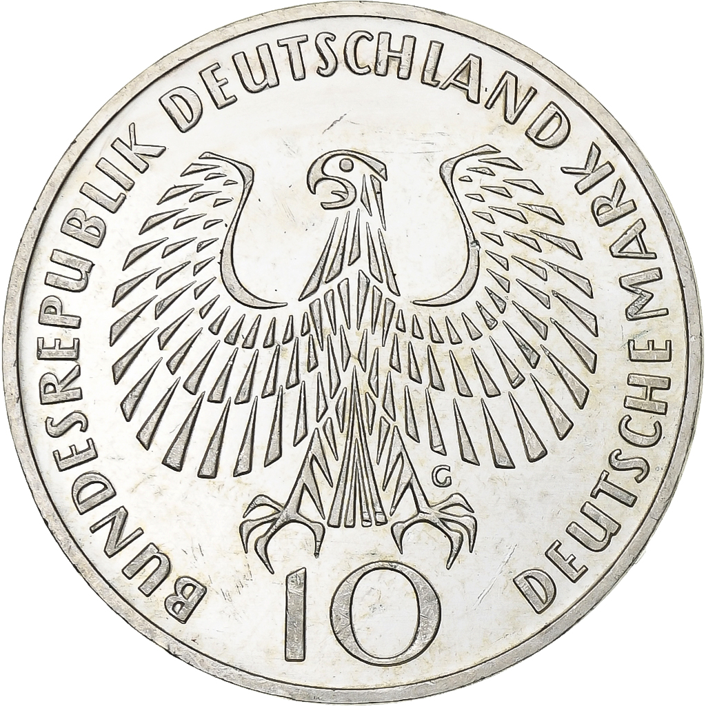Coin, GERMANY - FEDERAL REPUBLIC, 10 Mark, 1972, Karlsruhe, , Silver