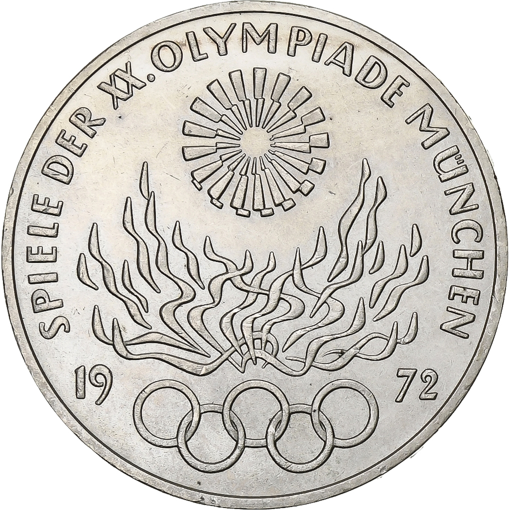 GERMANY - FEDERAL REPUBLIC, 10 Mark, 1972, Hambourg, Silver, , KM:135