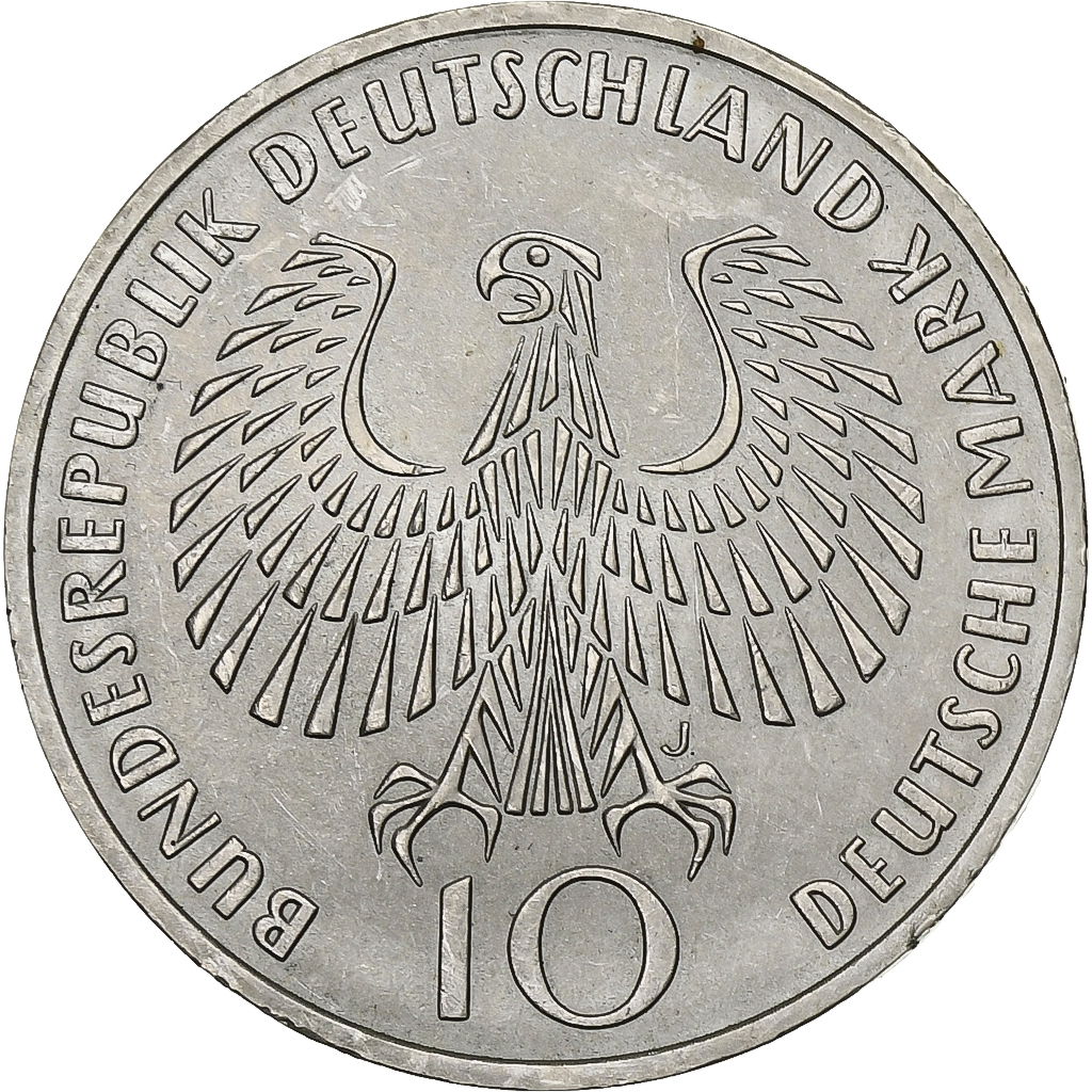 GERMANY - FEDERAL REPUBLIC, 10 Mark, 1972, Hambourg, Silver, , KM:135