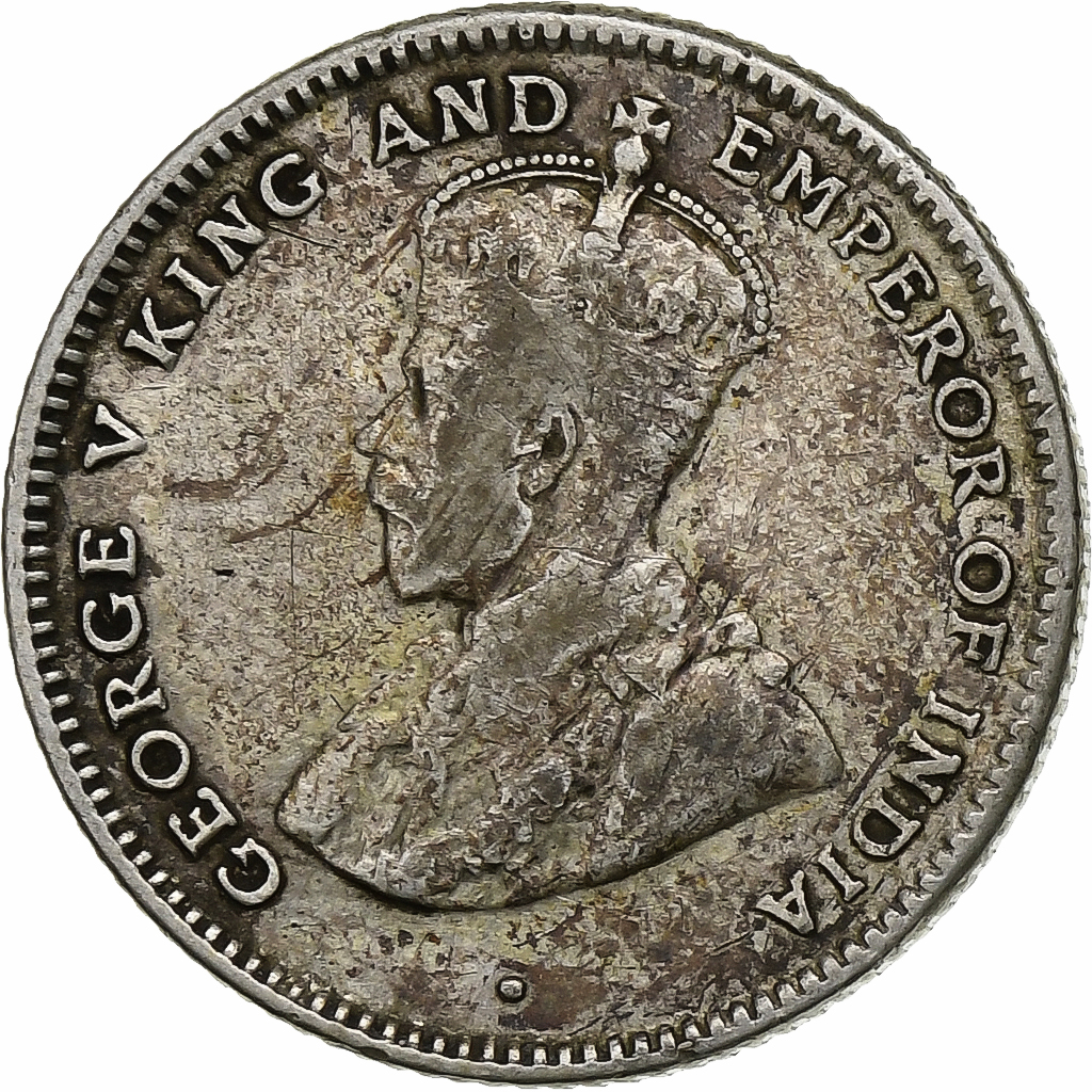 Coin, Ceylon, George V, 25 Cents, 1920, , Silver, KM:105a