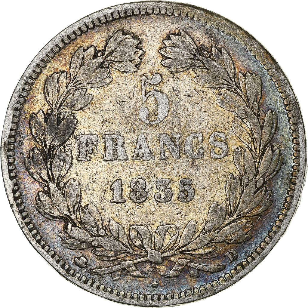 Coin, France, Louis-Philippe, 5 Francs, 1835, Lyon, , Silver, KM:749.4