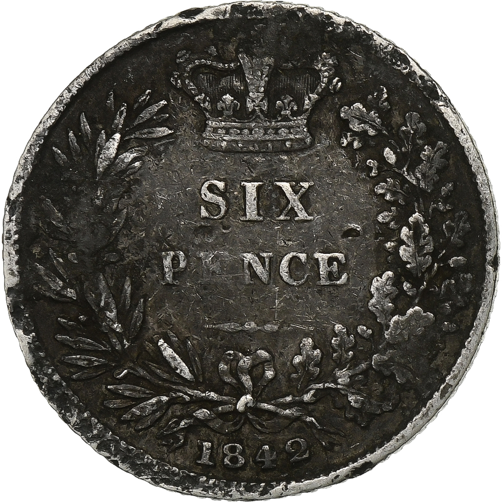 Great Britain, Victoria, 6 Pence, 1842, Silver, , KM:733.1