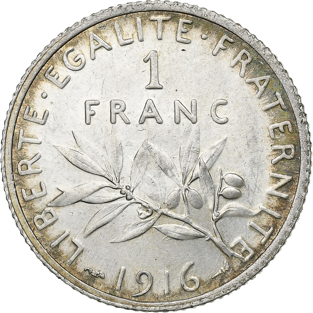 Coin, France, Semeuse, Franc, 1916, Paris, 1 Franc, , Silver, KM:844.1