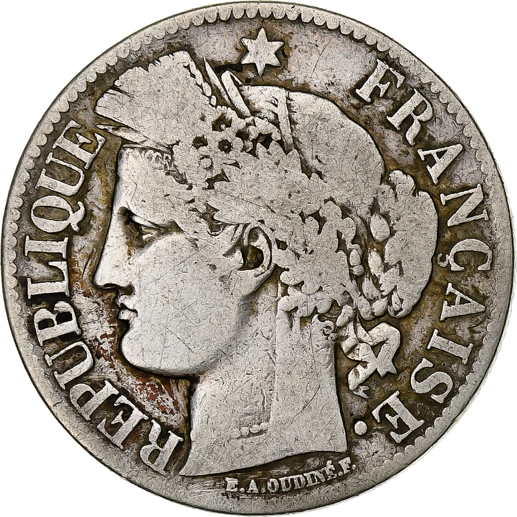 Coin, France, Cérès, 2 Francs, 1871, Paris, , Silver, KM:817.1