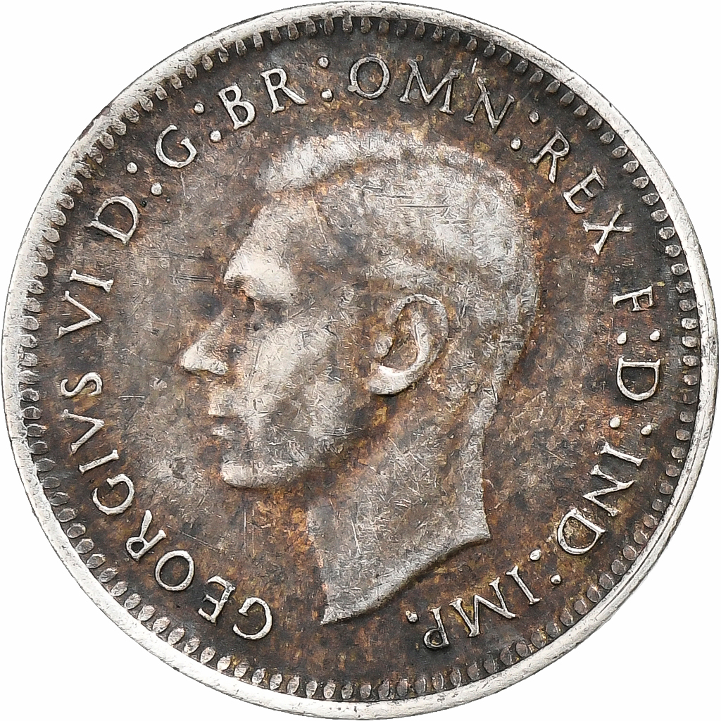 1116610] Australia, George VI, 3 Pence, 1944, Melbourne, Billon