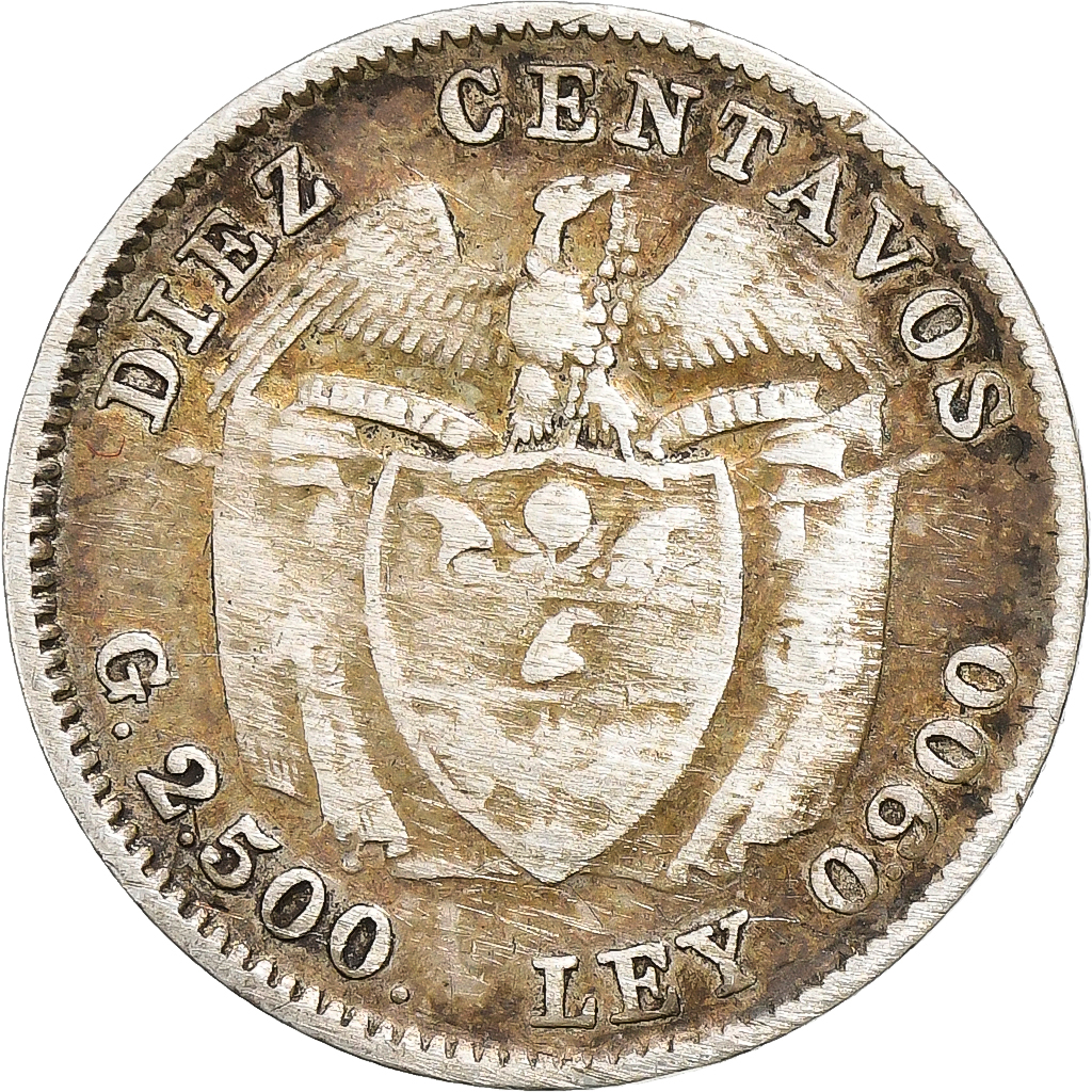 Colombia, 10 Centavos, 1911, Silver, , KM:196.1