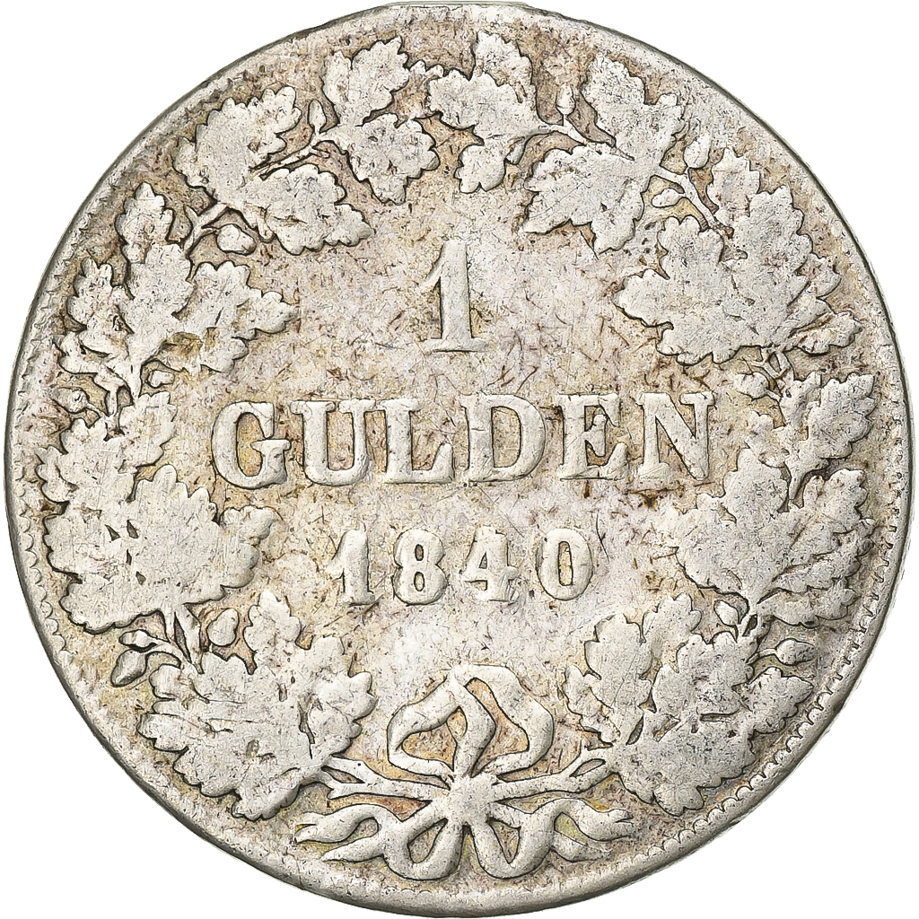 Germany, Grand duchy of Hessen-Darmstadt, Ludwig II, 1 Gulden, 1840, Silver