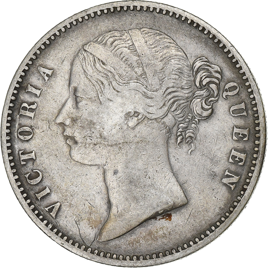INDIA-BRITISH, Victoria, Rupee, 1840, Calcutta, , Silver, KM:457.1