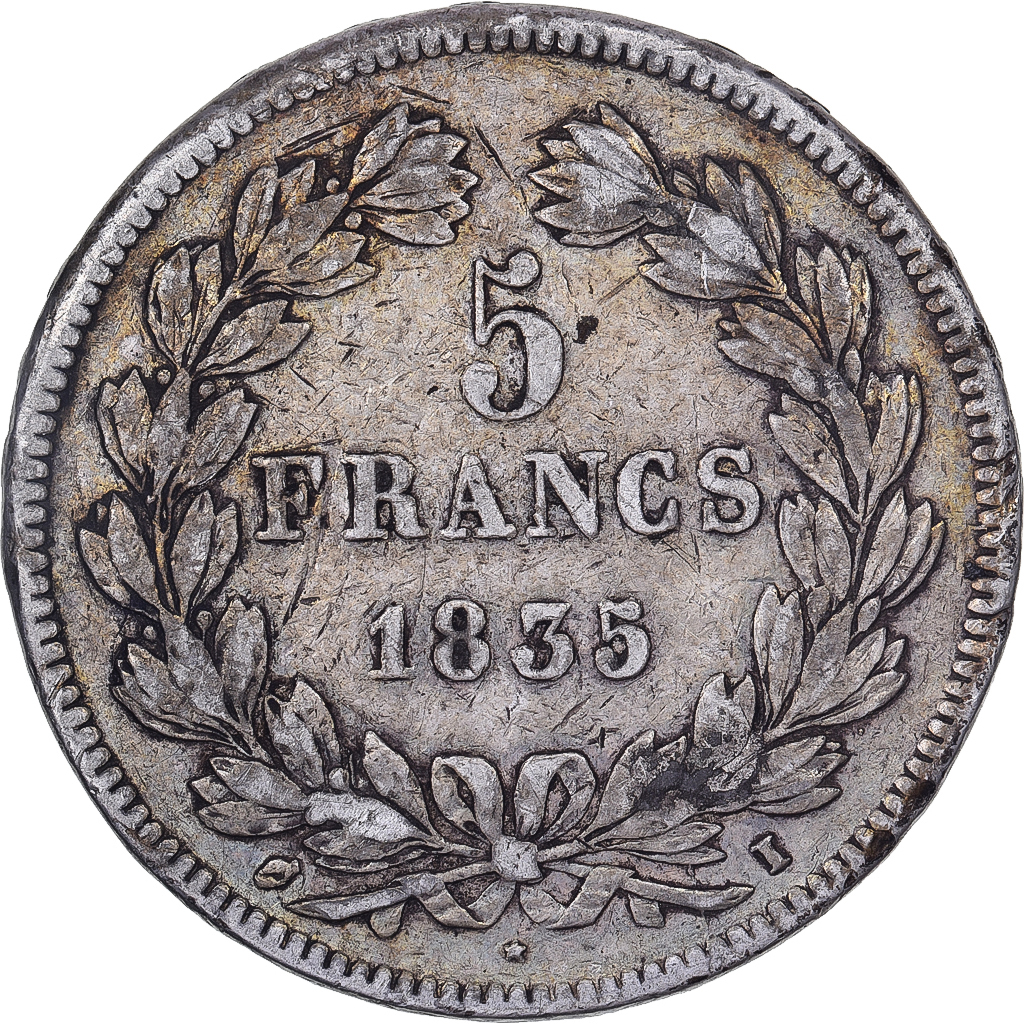 France, 5 Francs, Louis-Philippe, 1835, Limoges, Silver, VF, Gadoury:678