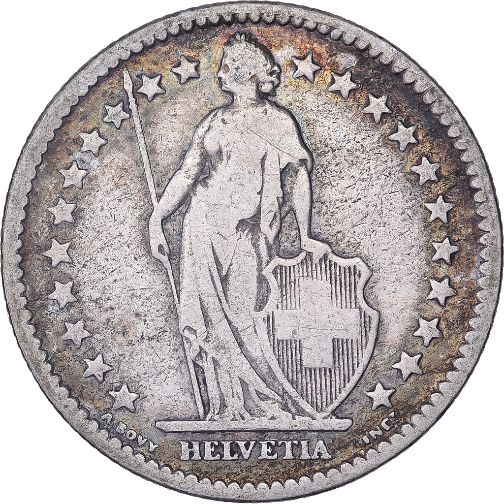 Coin, Switzerland, 2 Francs, 1874, Bern, , Silver, KM:21