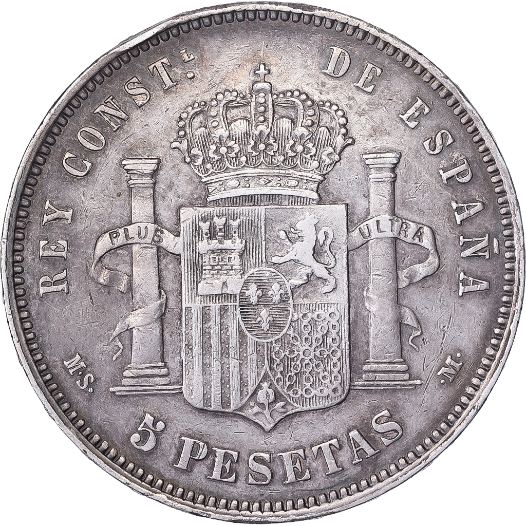 Spain, Alfonso XII, 5 Pesetas, 1883, Madrid, Silver, , KM:688