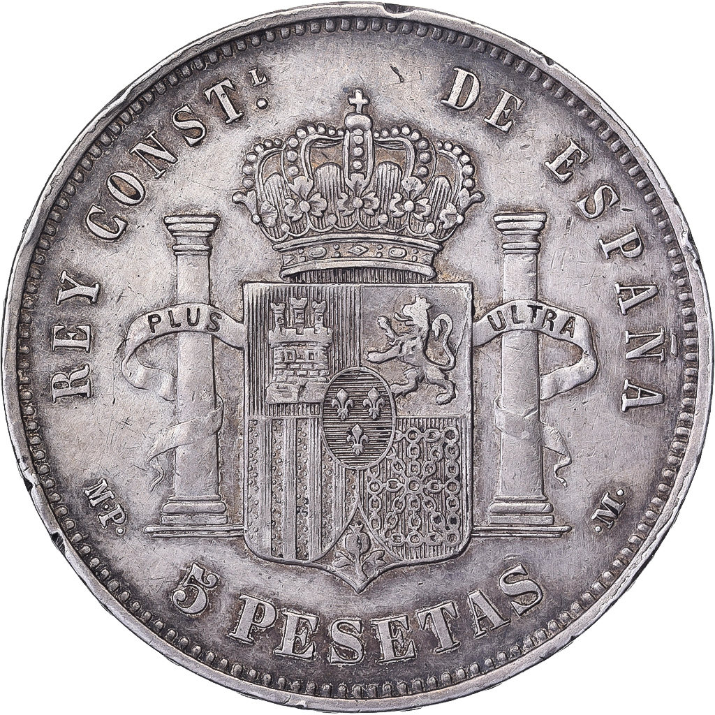 Spain, Alfonso XIII, 5 Pesetas, 1888, Madrid, Silver, , KM:689