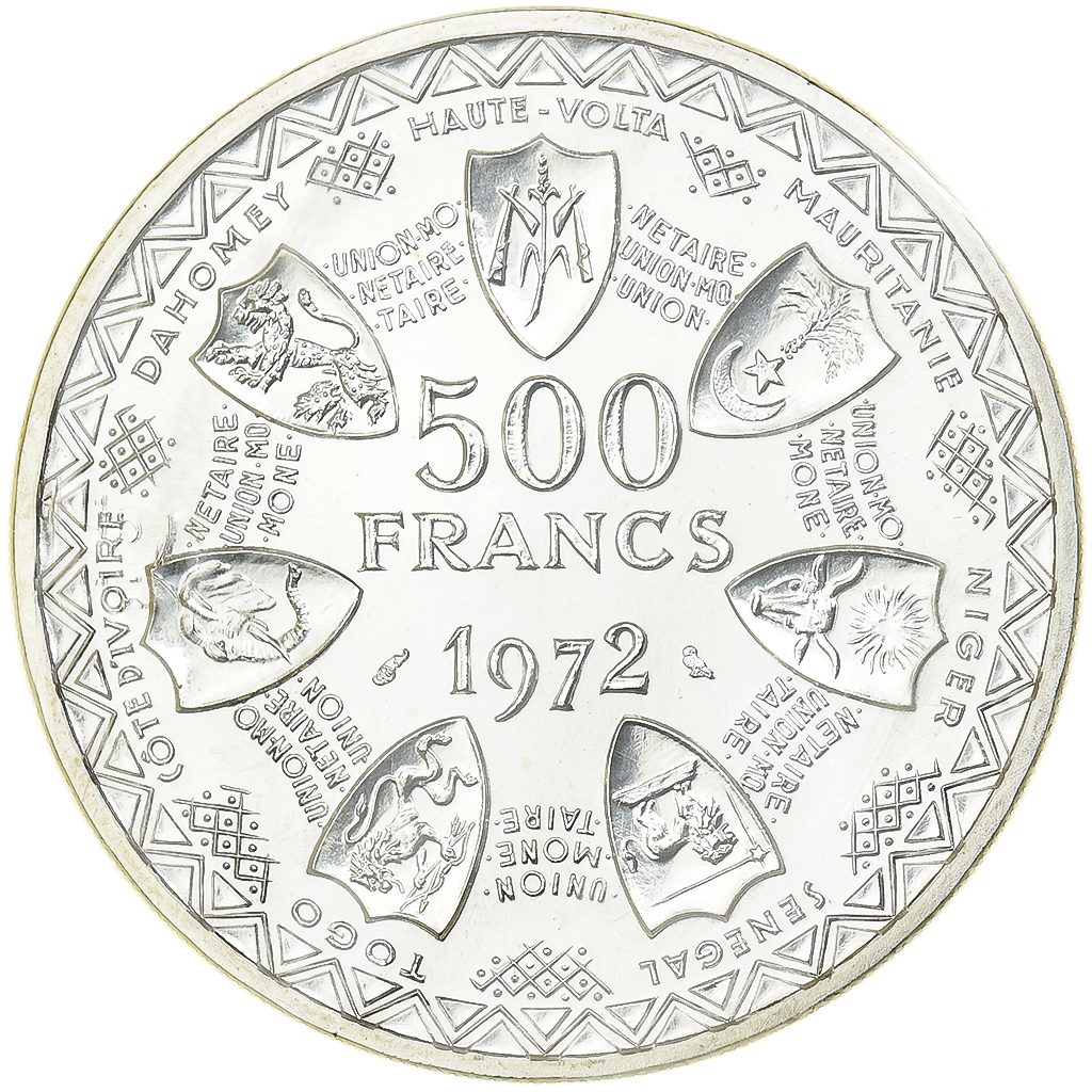 Coin, West African States, 500 Francs, 1972, Paris, , Silver, KM:7