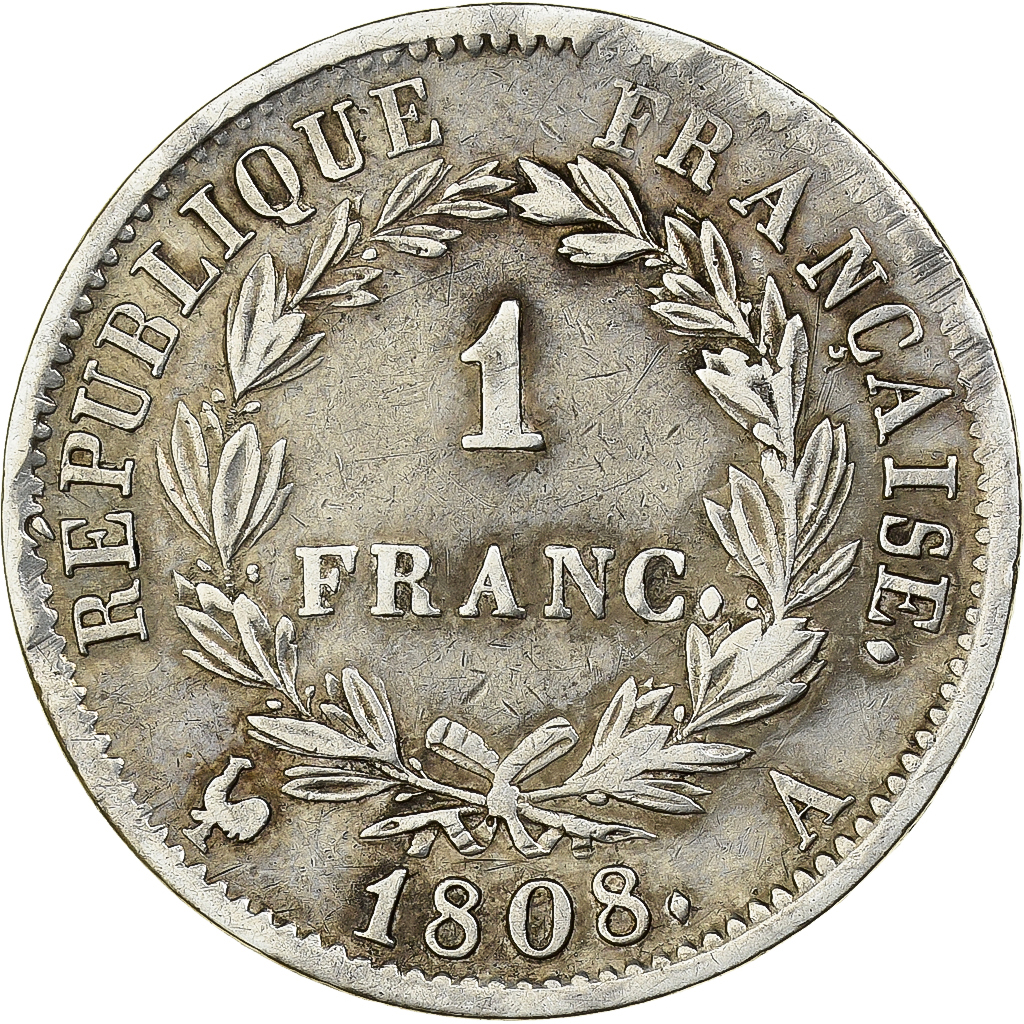 France, Franc, Napoléon I, 1808, Paris, Silver, , Gadoury:446