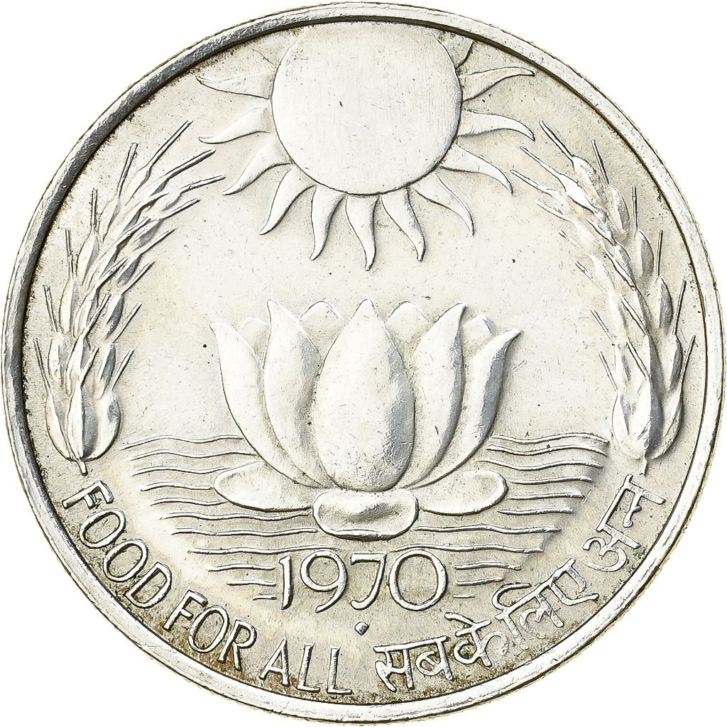 Coin, INDIA-REPUBLIC, 10 Rupees, 1970, Bombay, , Silver, KM:186