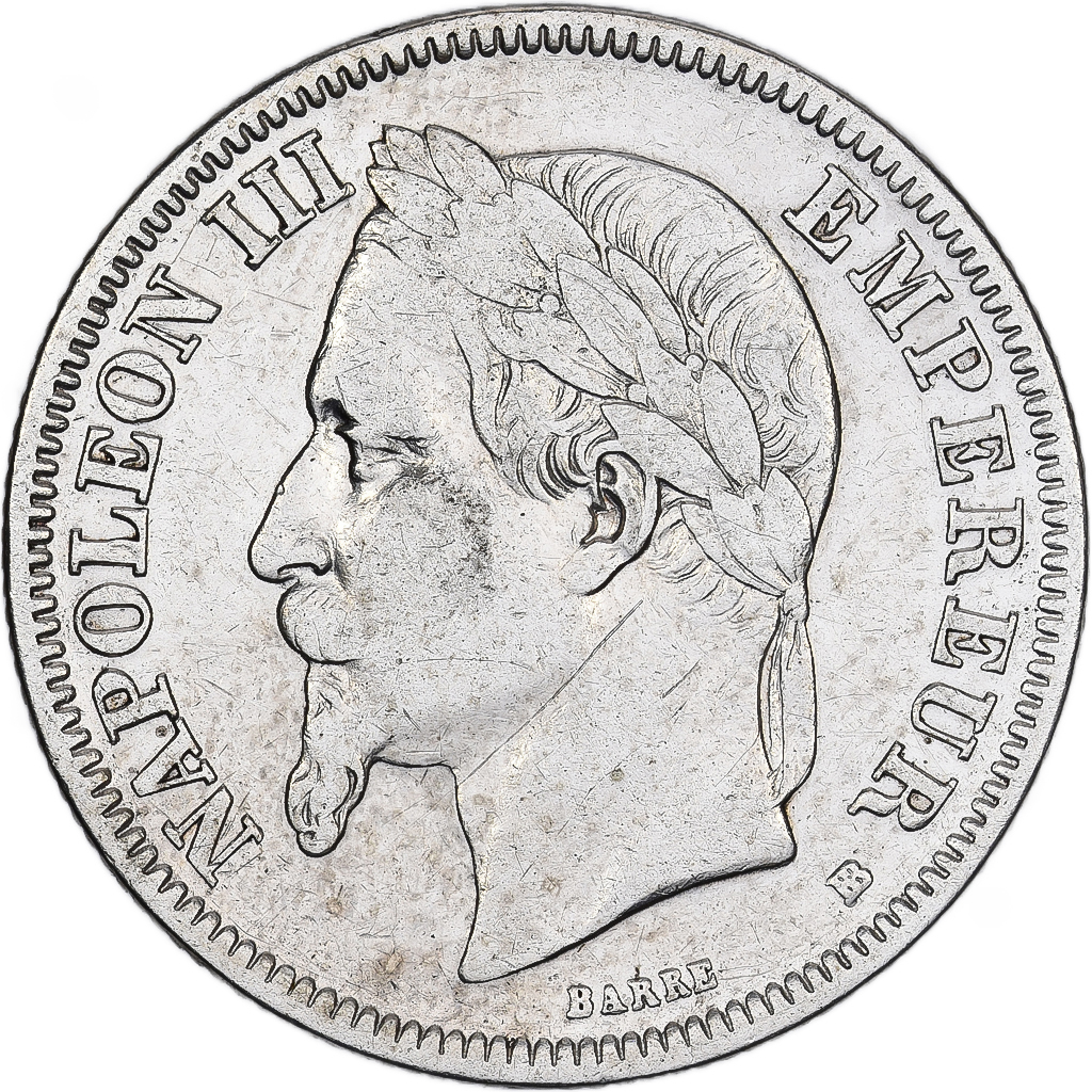 Monnaie, France, Napoleon III, 2 Francs, 1866, Strasbourg, TTB, Argent
