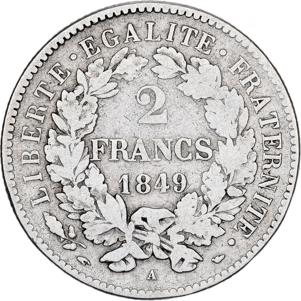 France, 2 Francs, Cérès, 1849, Paris, Silver, , Gadoury:522, KM:760.1
