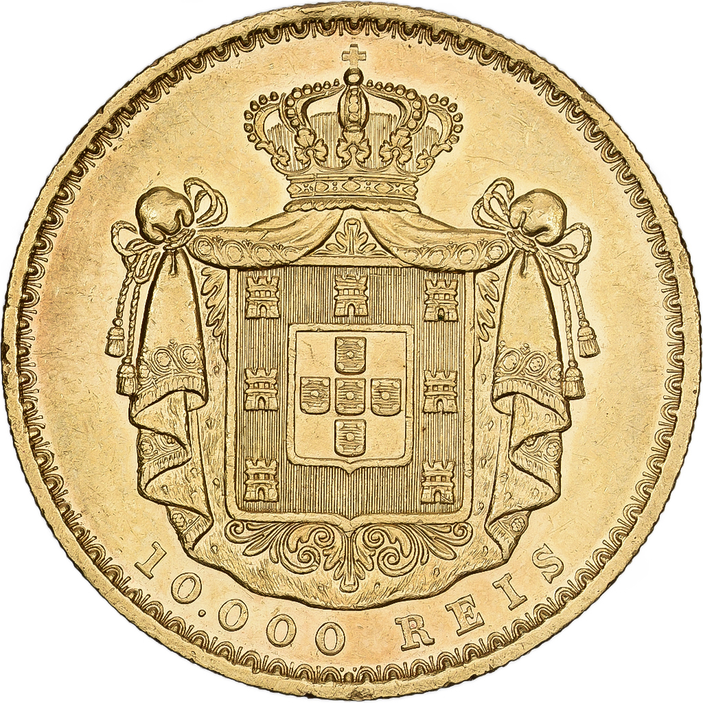 Portugal, Luiz I, 10000 Reis, 1884, Gold, , KM:520