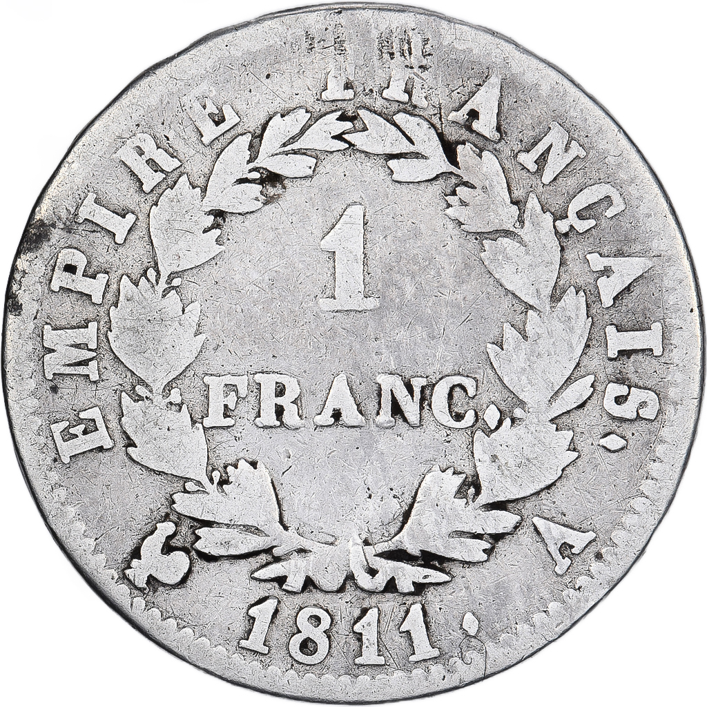 Coin, France, Napoleon I, Franc, 1811, Paris, , Silver, KM:692.1