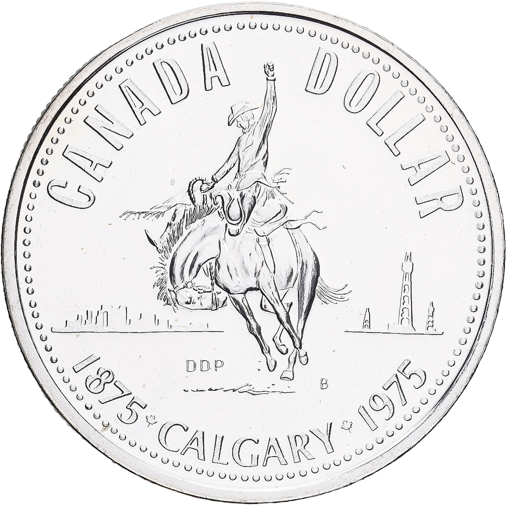 Canada, Elizabeth II, Dollar, 1975, Royal Canadian Mint, Silver, MS(60-62)