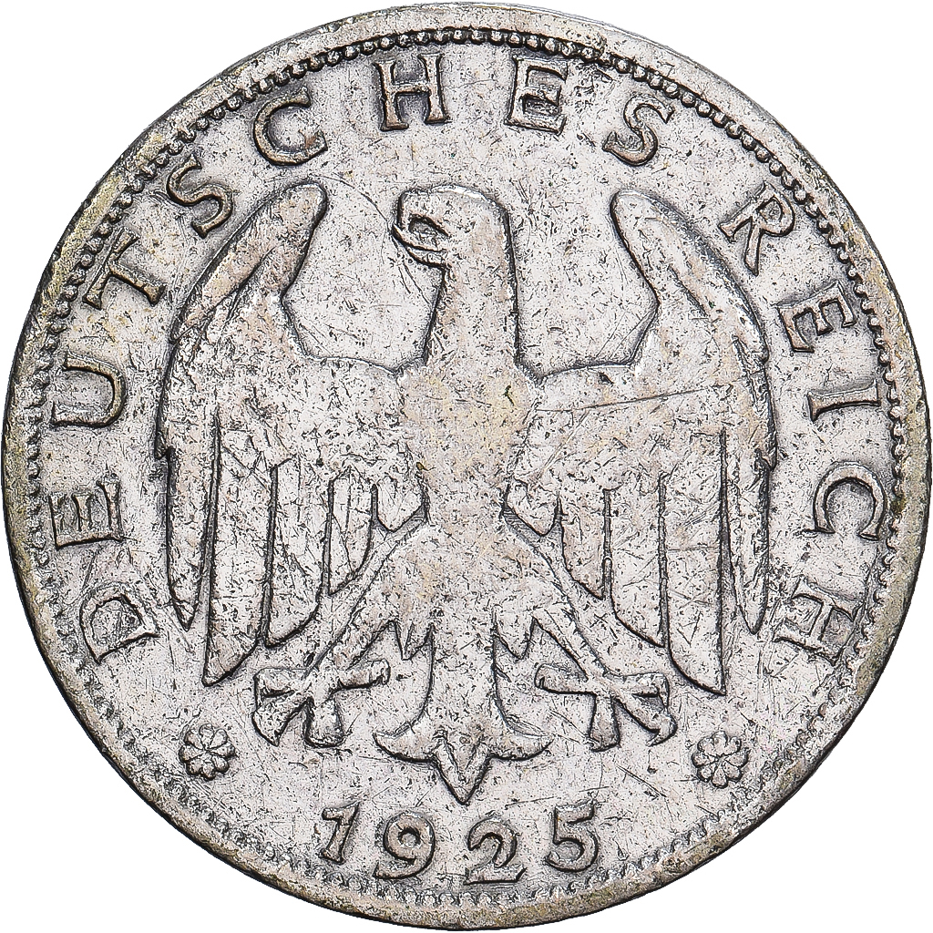Coin, GERMANY, WEIMAR REPUBLIC, Mark, 1925, Berlin, VF, Silver, KM:42