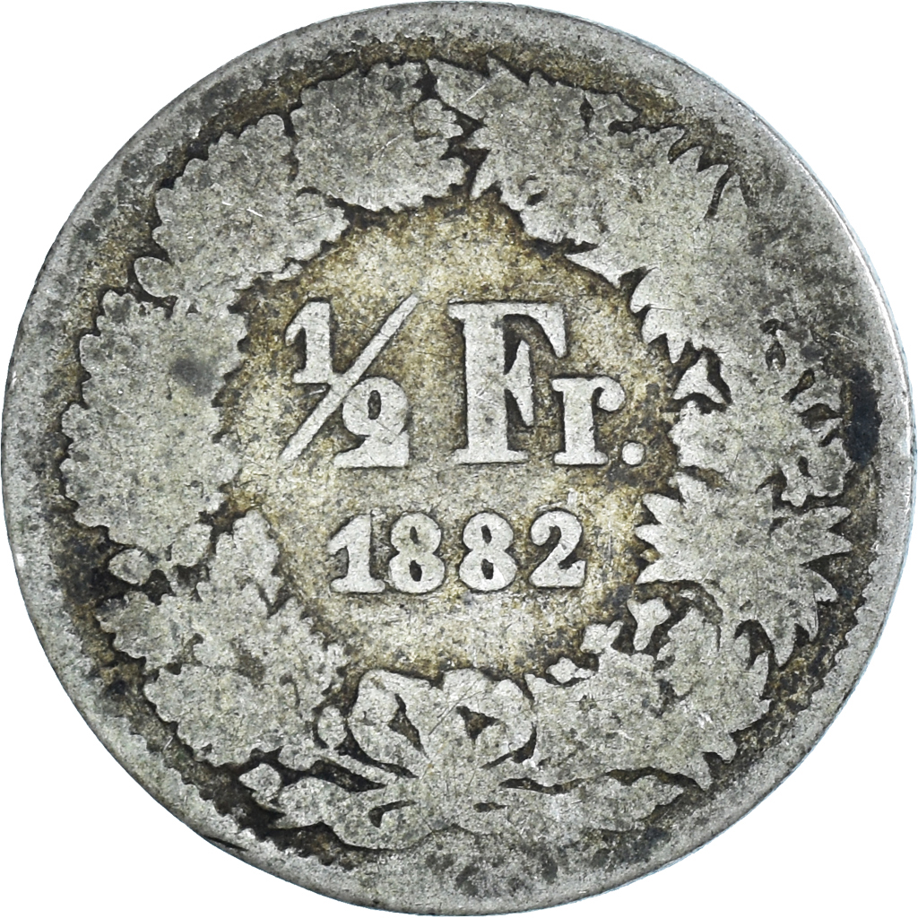Coin, Switzerland, 1/2 Franc, 1882, Bern, , Silver, KM:23