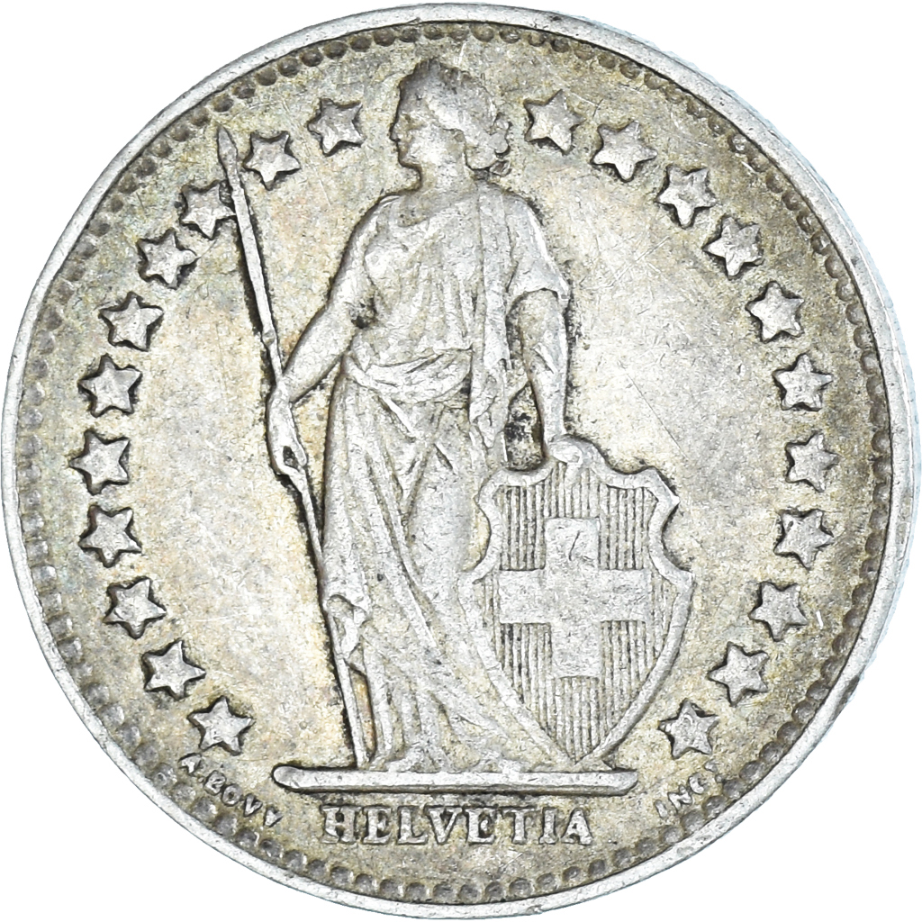 Coin, Switzerland, 1/2 Franc, 1945, Bern, , Silver, KM:23