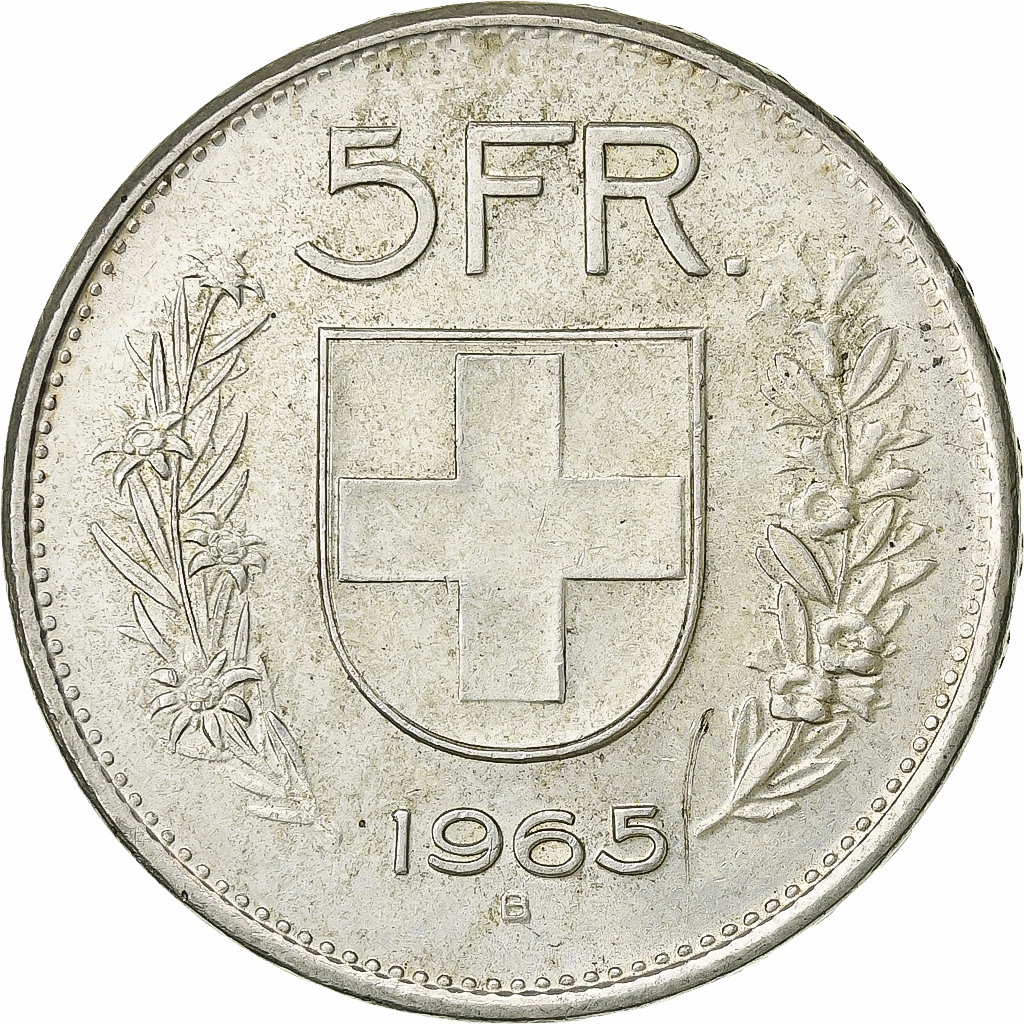 Switzerland, 5 Francs, 1965, Bern, Silver, , KM:40