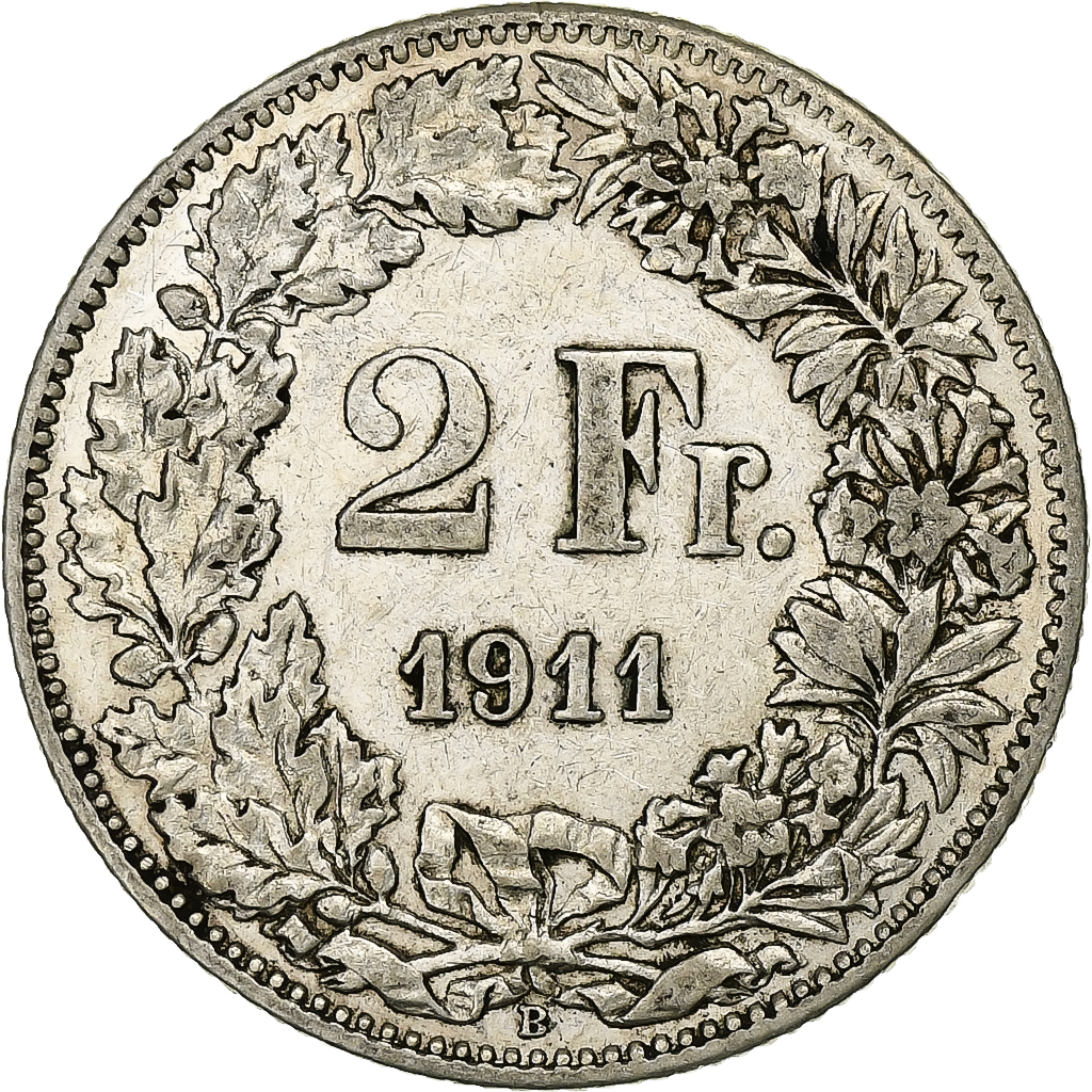 Switzerland, 2 Francs, 1911, Bern, Silver, , KM:21