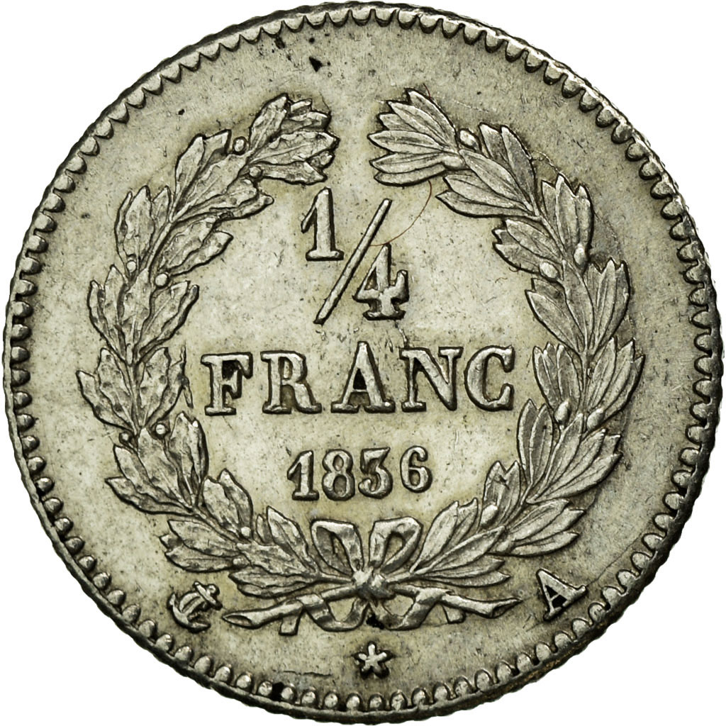 Coin, France, Louis-Philippe, 1/4 Franc, 1836, Paris, , Silver