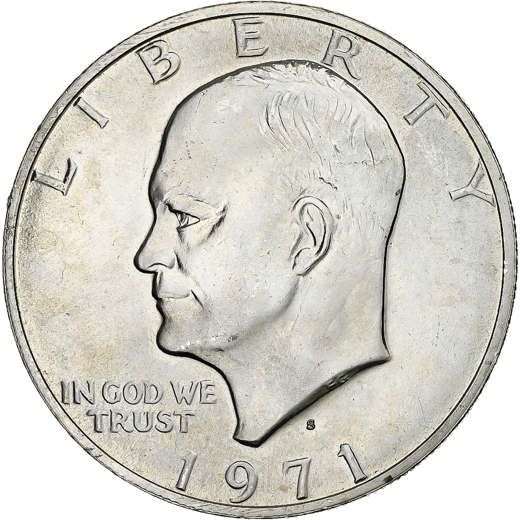 United States, Dollar, Eisenhower Dollar, 1971, San Francisco, Silver, 