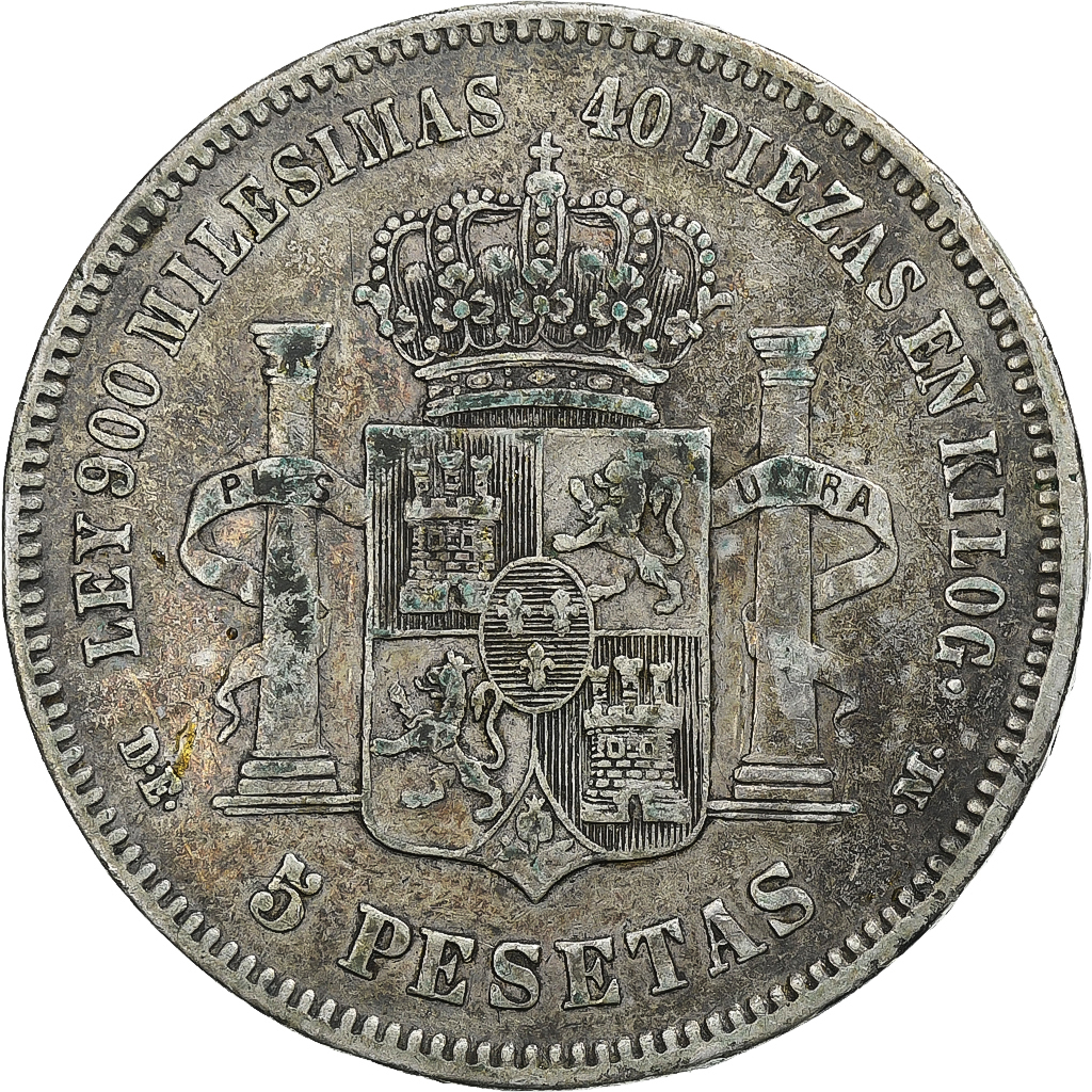 Spain, Alfonso XII, 5 Pesetas, 1876, Madrid, Silver, , KM:671