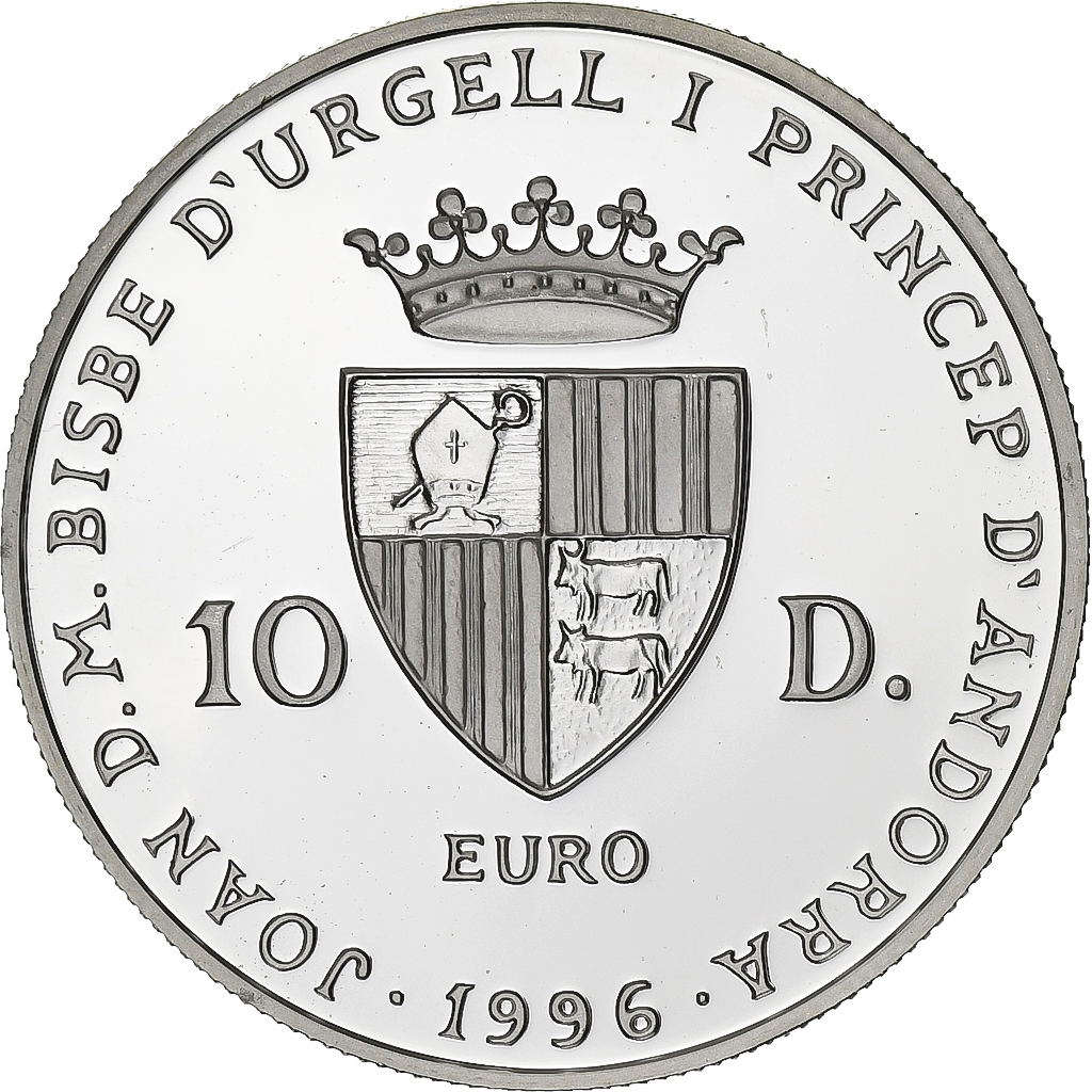 Andorra, 10 Diners, 1996, Silver, , KM:125