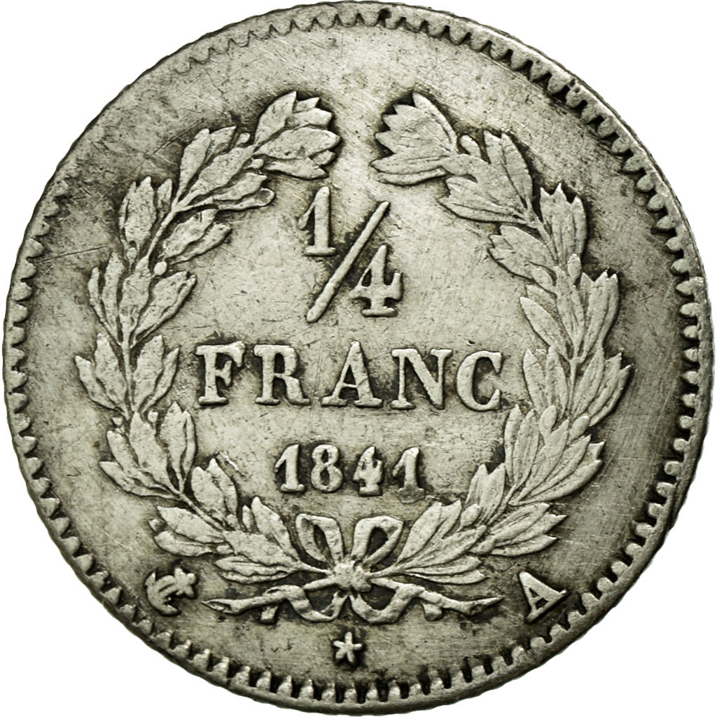 Coin, France, Louis-Philippe, 1/4 Franc, 1841, Paris, , Silver