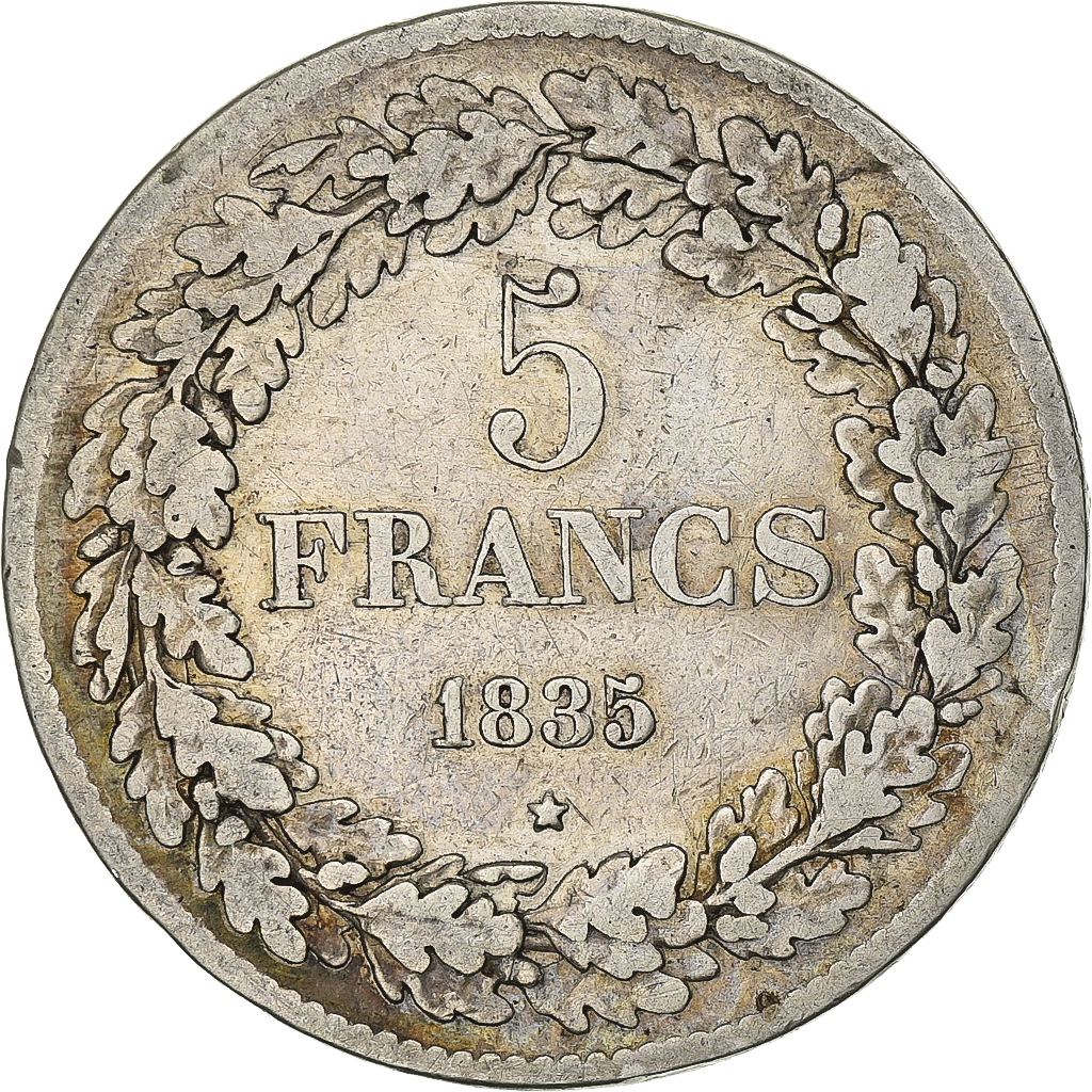Belgium, Leopold I, 5 Francs, 1835, Brussels, Edge A, Silver, , KM:3.1