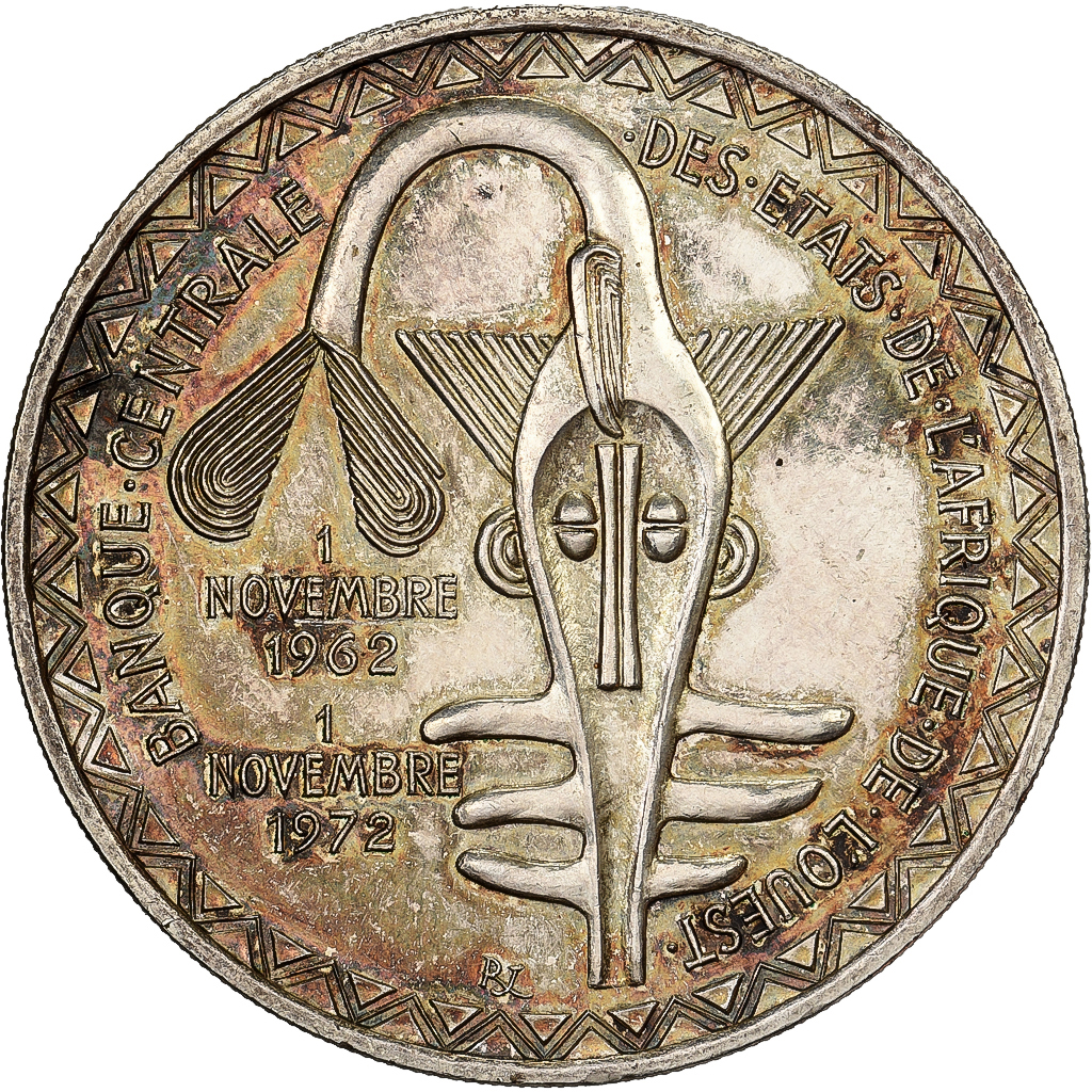 West African States, 500 Francs, 1972, Silver, , KM:7