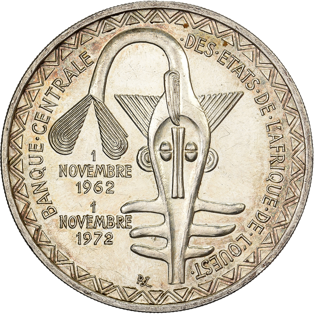West African States, 500 Francs, 1972, Silver, , KM:7