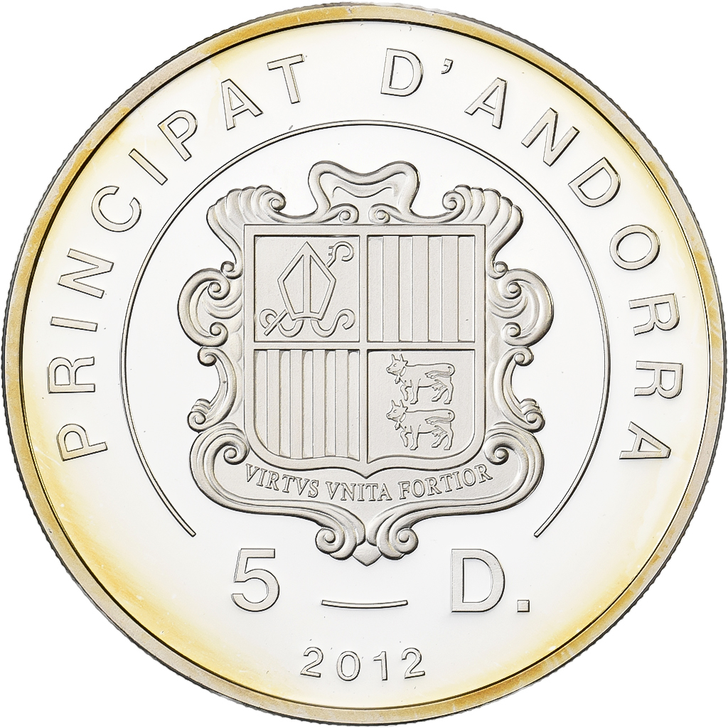 Andorra, 5 Diners, 2012, B.H. Mayer, F15, Silver, , KM:351