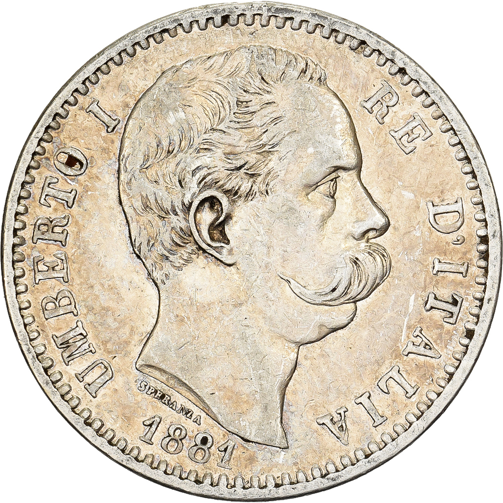 Italy, Umberto I, 2 Lire, 1881, Rome, Silver, , KM:23