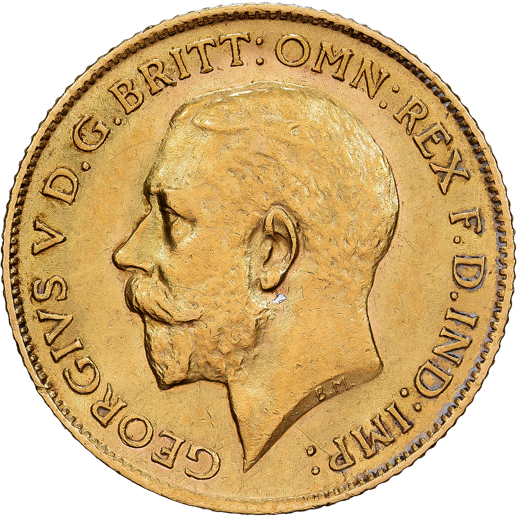 Great Britain, George V, 1/2 Sovereign, 1911, Gold, AU, KM:819