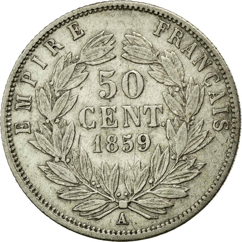 Coin, France, Napoleon III, Napoléon III, 50 Centimes, 1859, Paris, 