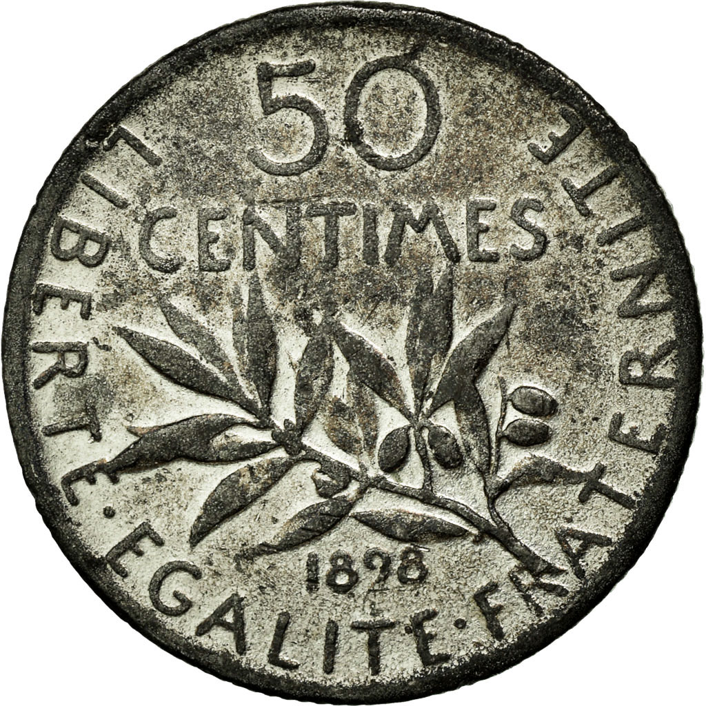 Coin, France, Semeuse, 50 Centimes, 1898, , Silver, Gadoury:420