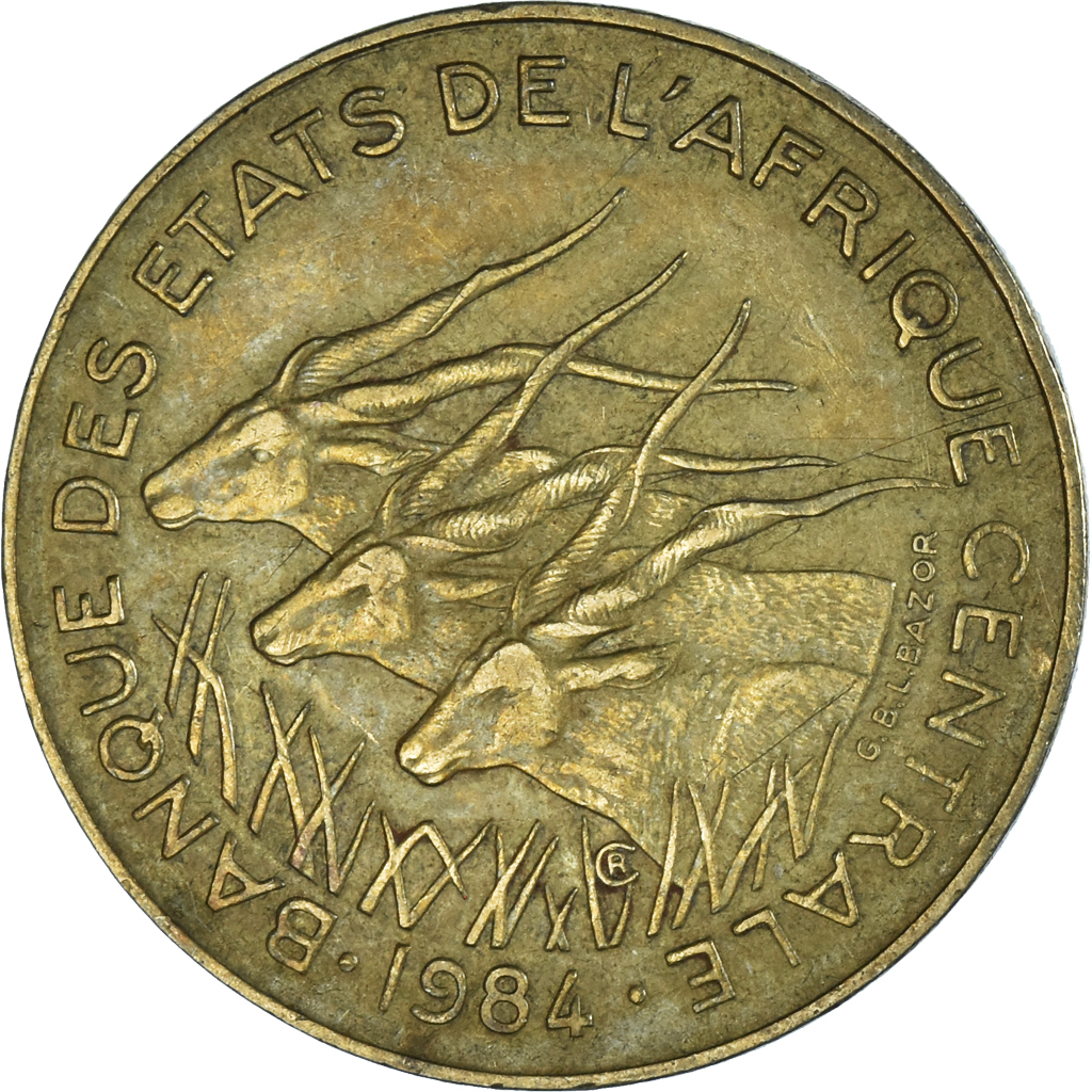 Coin, Central African States, 10 Francs, 1984