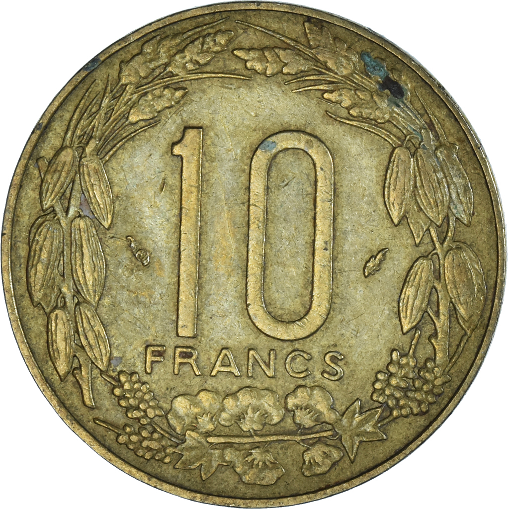 Coin, Central African States, 10 Francs, 1984