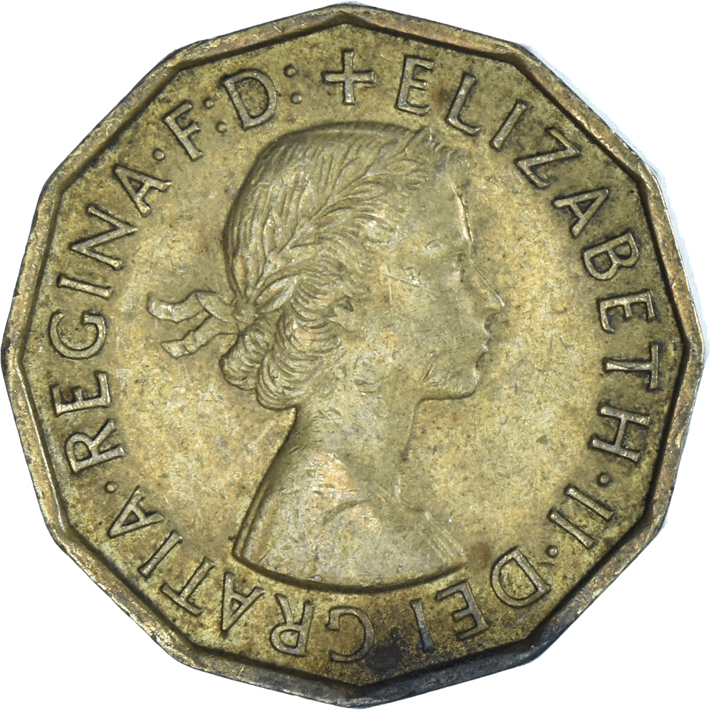 Coin, Great Britain, 3 Pence, 1959 European Coins