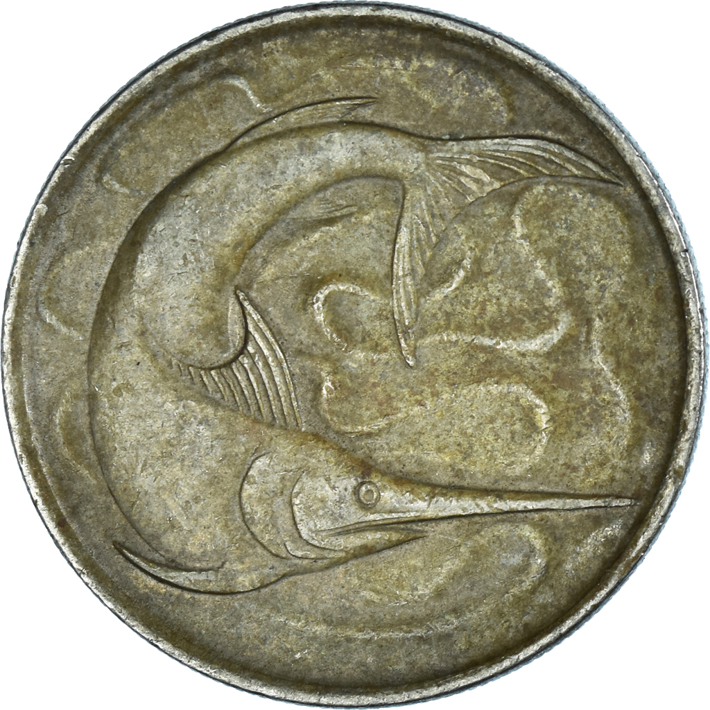 Moneda, Singapur, 20 Cents, 1968